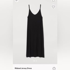 H&M Black Ribbed Jersey Dress